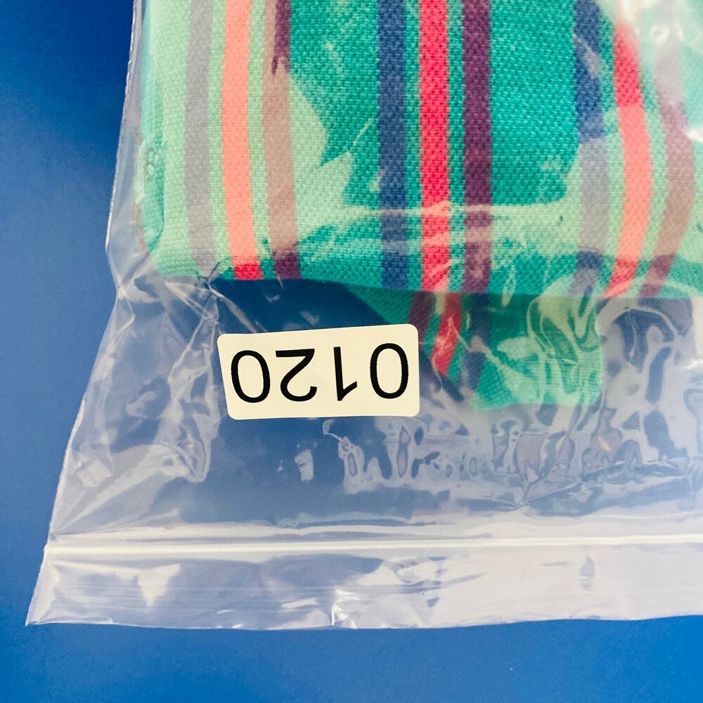 Vintage Izod Polo Shirt Mens Large Green Striped Cotton Blend USA Made Preppy - Picture 10 of 10